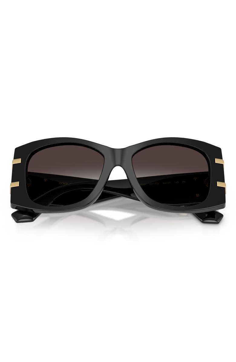 Dolce&Gabbana 54mm Gradient Butterfly Sunglasses, Alternate, color, Black / Grey Gradient Black