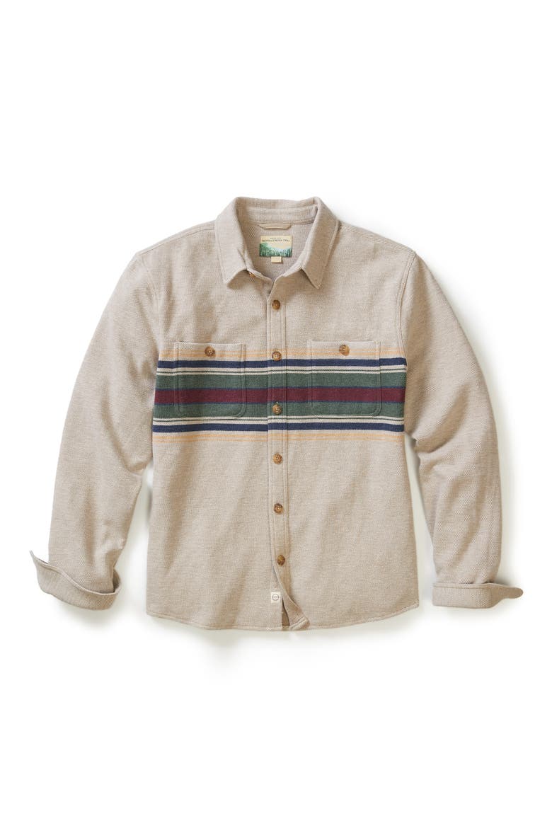 Pacifica Multi Stripe Stretch Twill Overshirt, Alternate, color, TAUPE MULTI STRIPE
