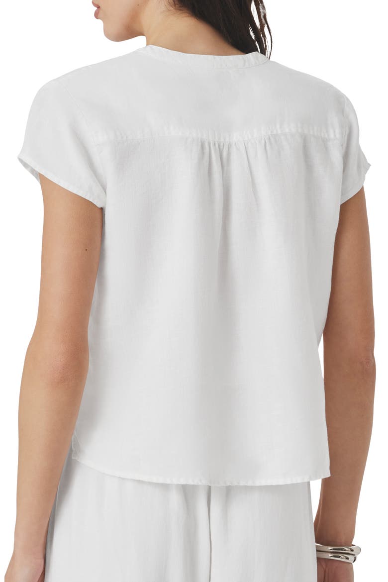 Stella Pintuck Linen Top, Alternate, color, WHITE