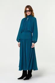 NICHOLAS Aneta High Neck Keyhole Maxi Dress