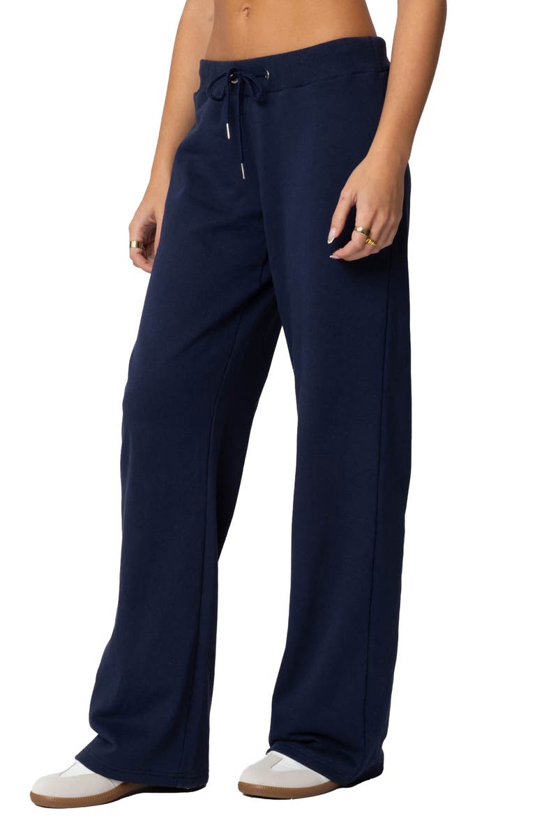 EDIKTED Quinn Straight Leg Sweatpants, Alternate, color, Navy