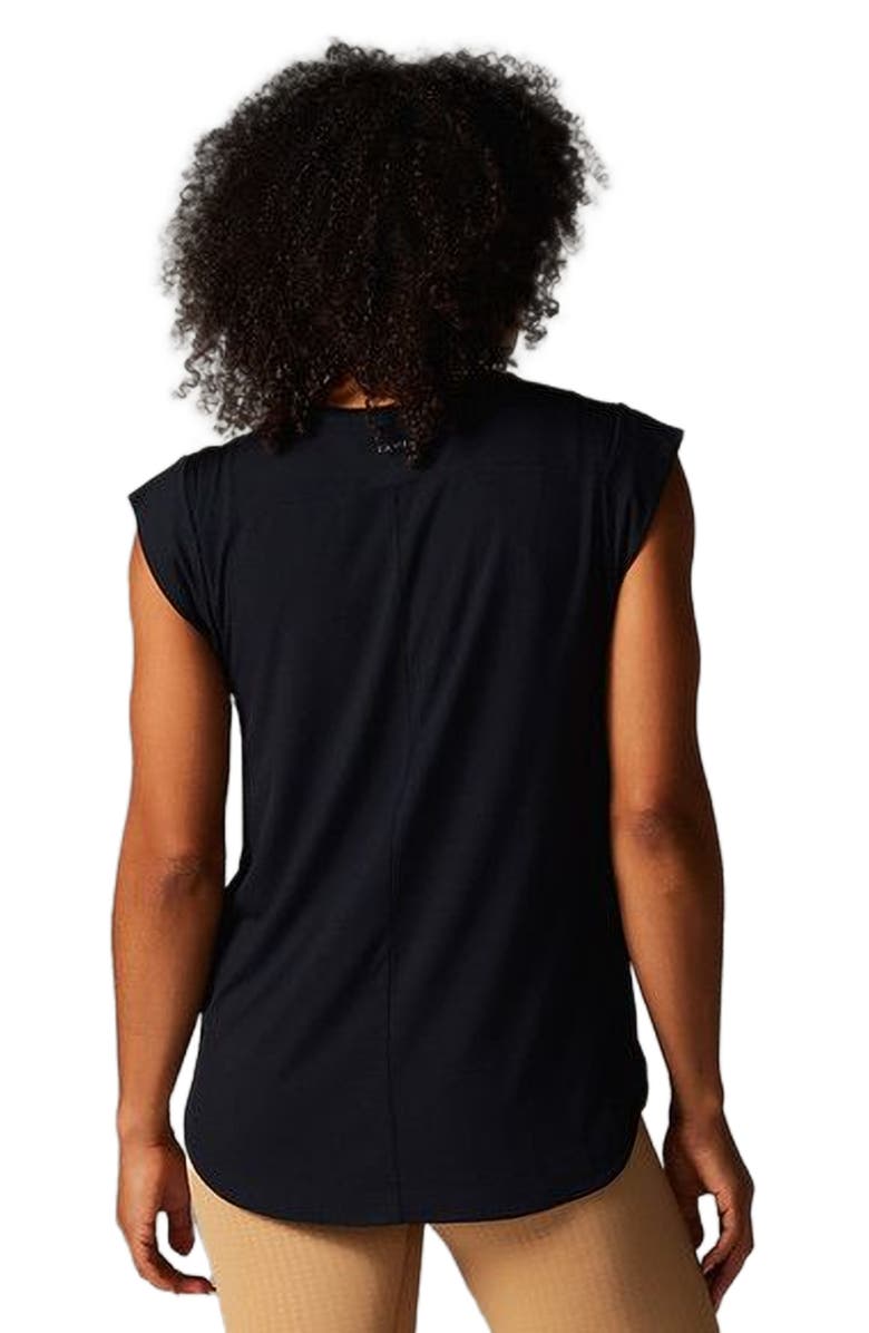 Tavi Cap Sleeve Muscle Tee, Alternate, color, Ebony