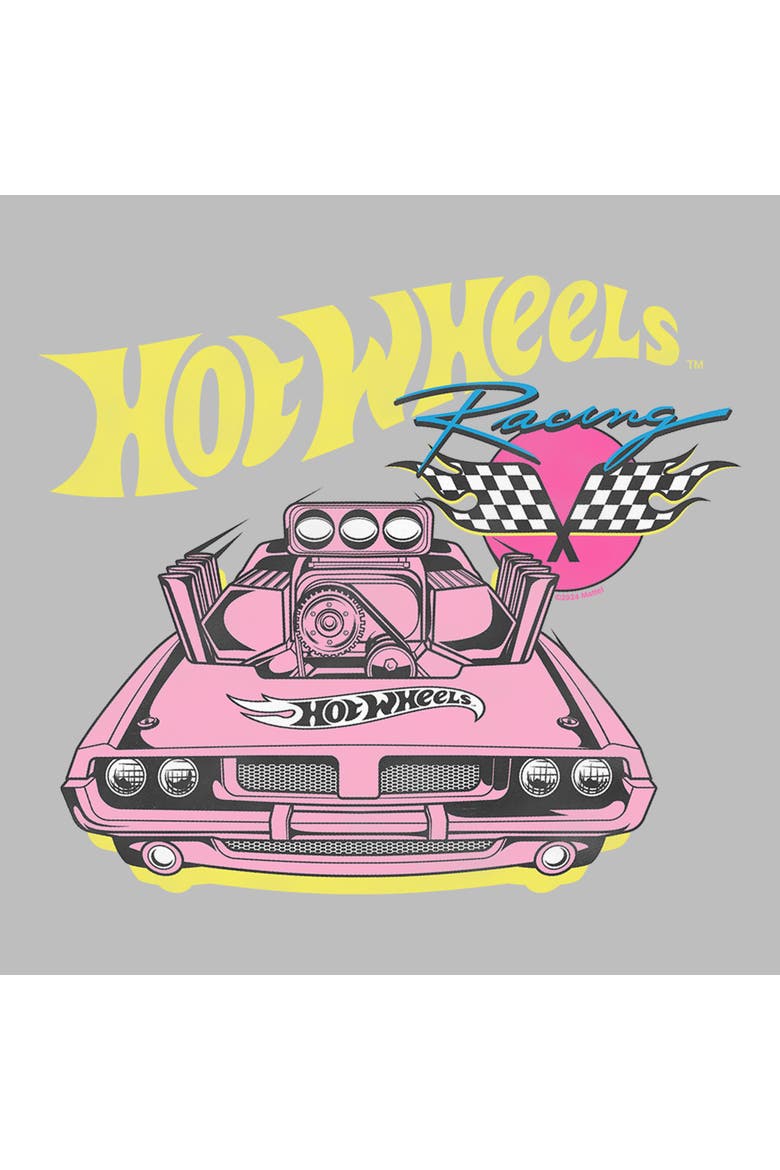 Mens Hot Wheels Rodger Dodger Retro Racing Flags T Shirt, Alternate, color, Ice Grey