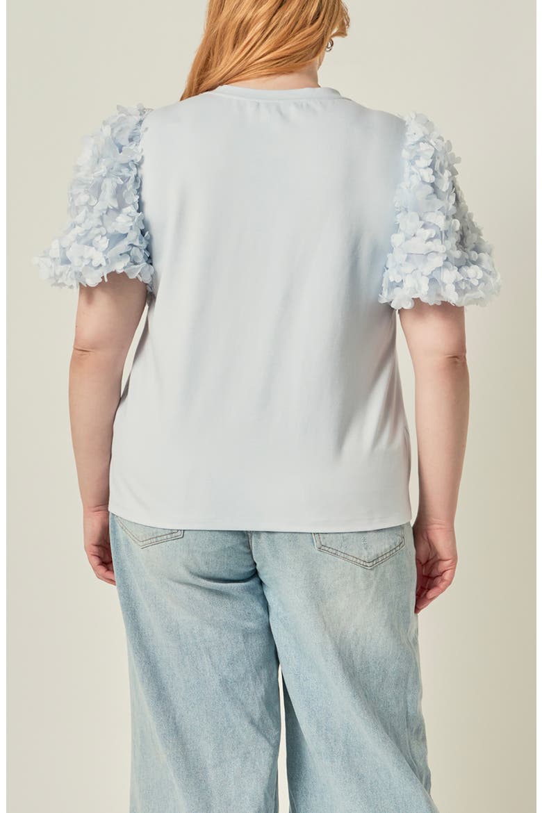 Flower Mixed Media Top, Alternate, color, POWDER BLUE