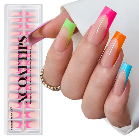 Soft Gel Nail Tips XCOATTIPS® French - Glitter Base Collection