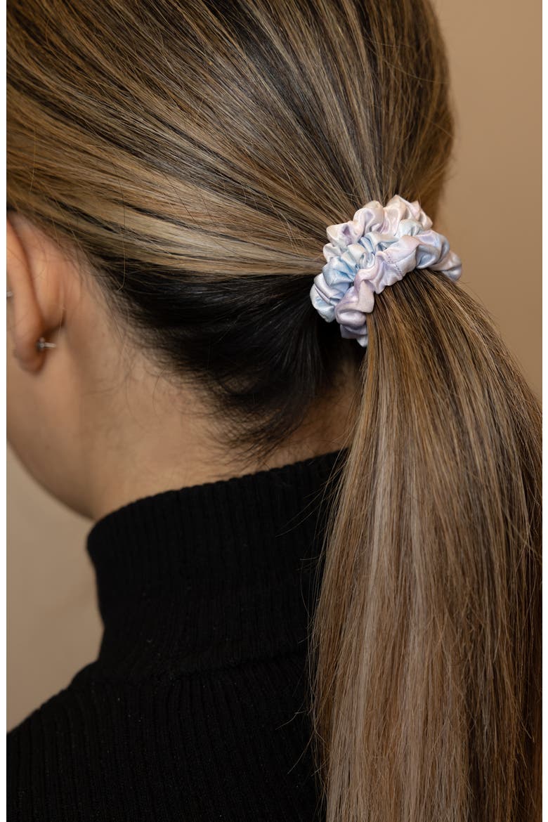 Assorted 9-Pack Silk Scrunchies, Alternate, color, WHITE