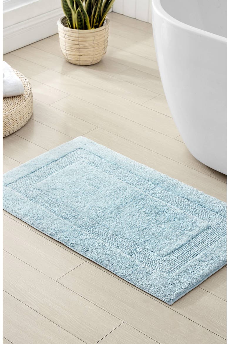 Long Branch Light Pastel Blue Bath Mat, Main, color, WINTER SKY