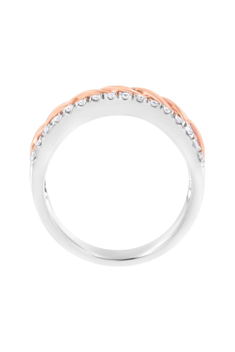 10K Gold 1/3Cttw Diamond Split Shank & Ribbon Band Ring, Alternate, color, White Gold