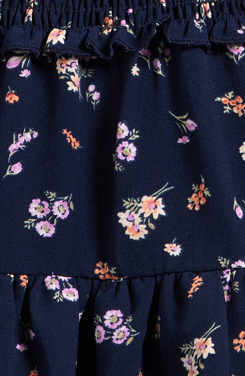 Ava & Yelly Kids' Floral Print Tiered Dress, Alternate, color, Navy Floral