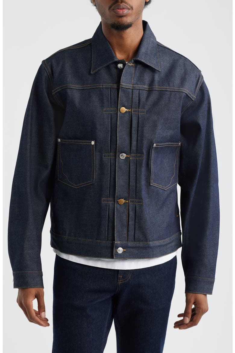 Selvedge Denim Jacket, Alternate, color, INDIGO