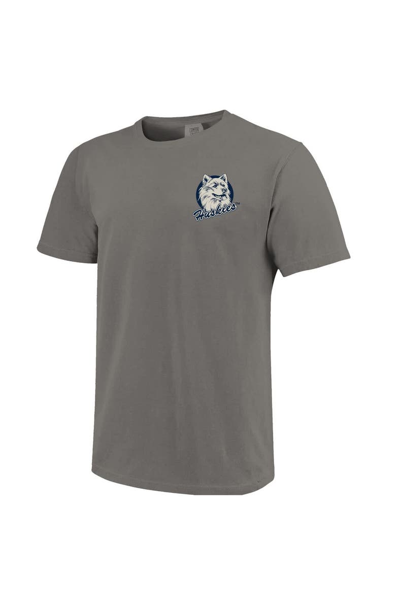 IMAGE ONE Men's  Gray UConn Huskies Comfort Colors Vault Basketball Uniform History T-Shirt, Alternate, color, 