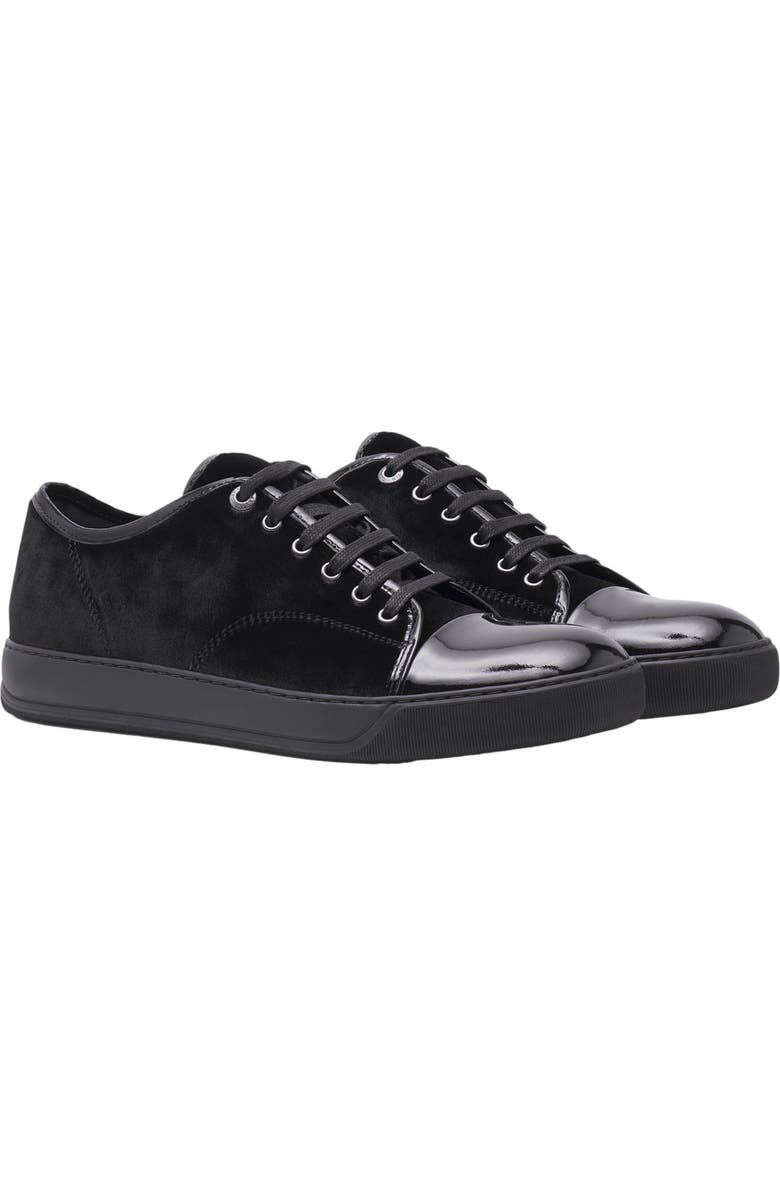 Lanvin DBB1 SNEAKERS IN VELVET AND PATENT LEATHER, Alternate, color,