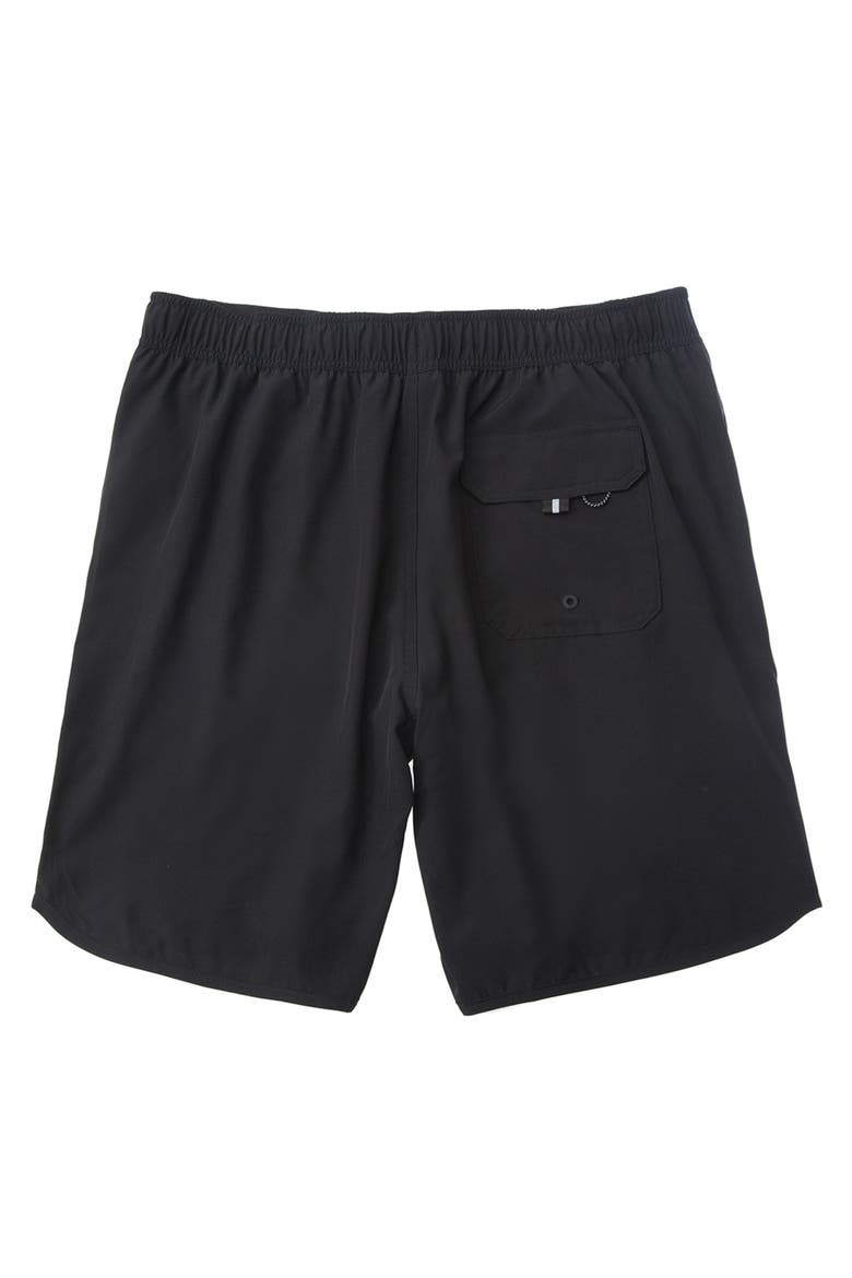 Quick-Dry Stretch Swim Trunks with Adjustable Waistband, Alternate, color, Black