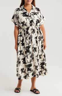 Renee C Floral Jacquard Collared Dress