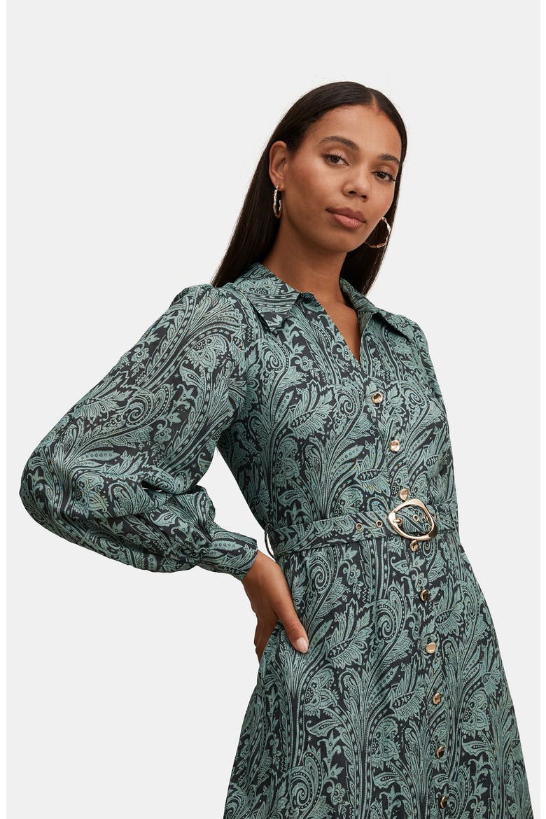 Hazel Long Sleeve Floral Print Midi Shirtdress, Alternate, color, NAMI PAISLEY