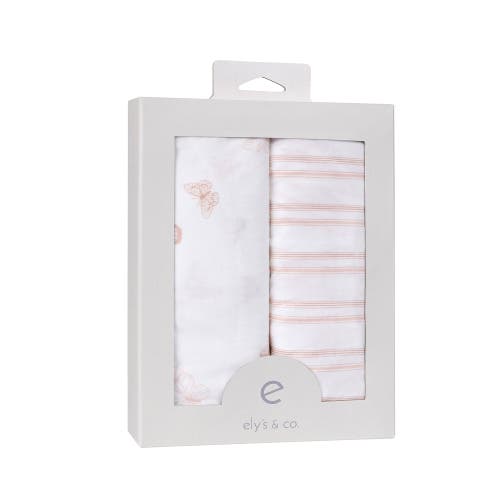 Crib Sheet Set Baby Fitted 2 Pack In Butterfly & Stripe