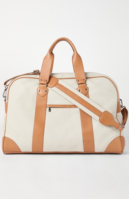 Brunello Cucinelli Grained Calfskin Street Bag In White