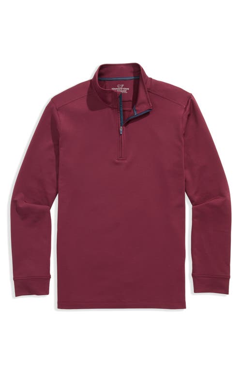 Vineyard Vines Performance Club Quarter-zip Pullover In Red