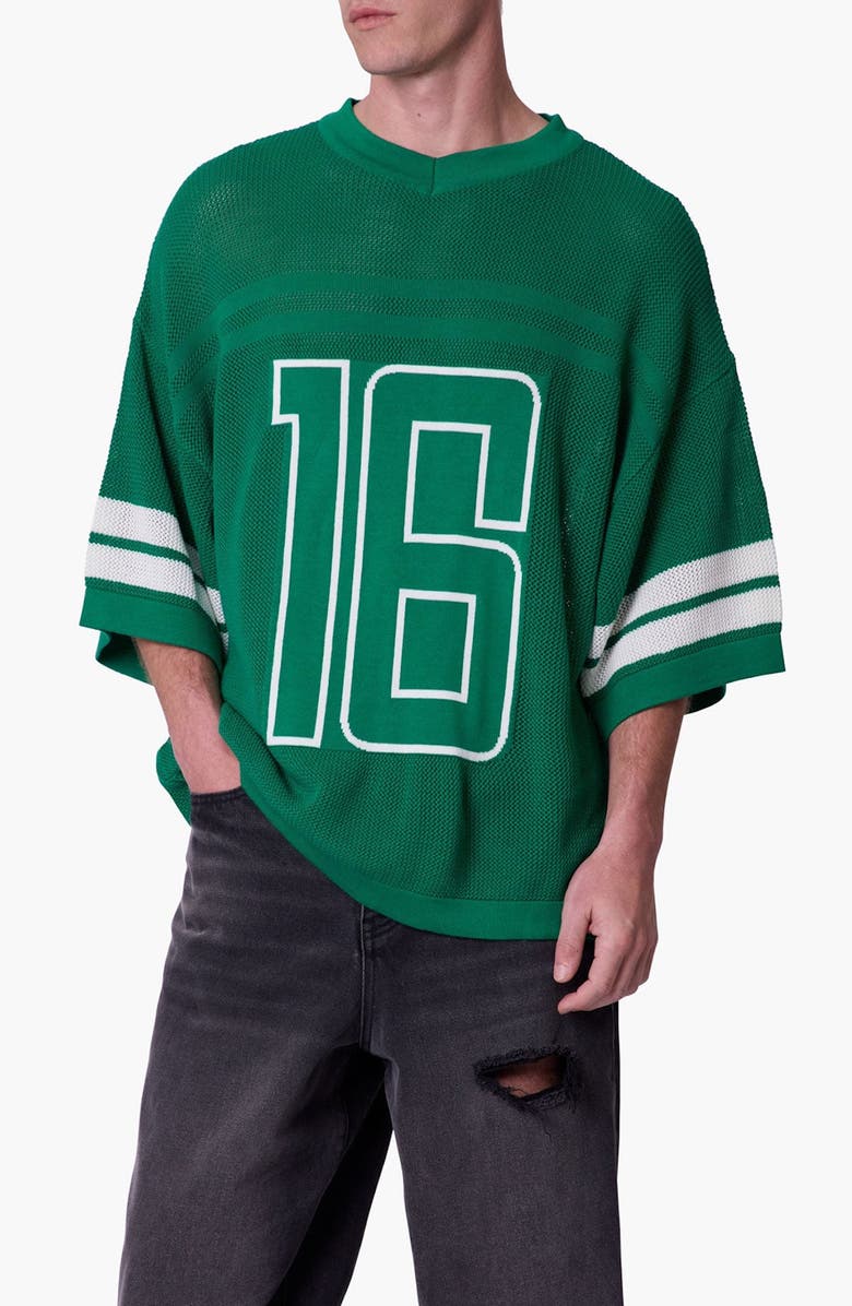 mnml Open Stitch Varsity Jersey Top, Main, color,