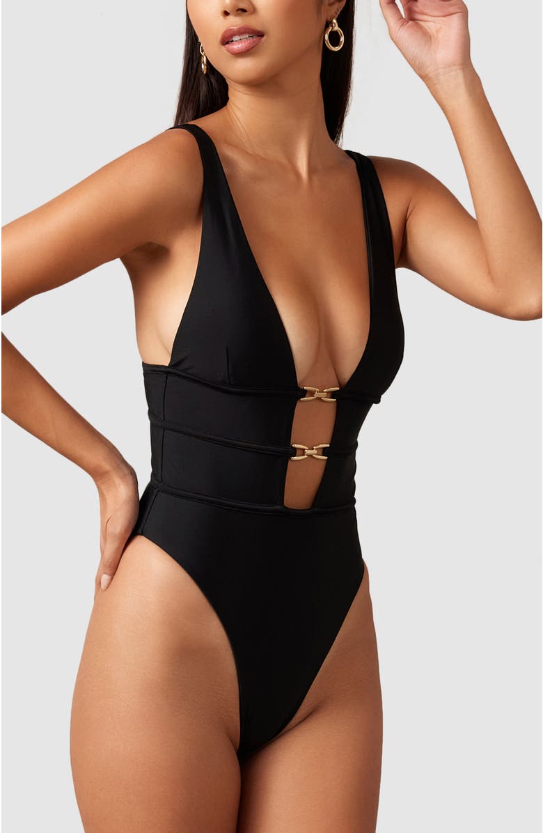 MBM Swim Zora One-Piece Swimsuit, Alternate, color, Black