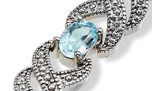 Savvy Cie Jewels Diamond & Blue Topaz Bracelet In Silver