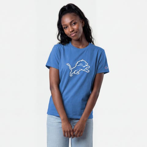 Women's Champion  Blue Detroit Lions Logo T-Shirt