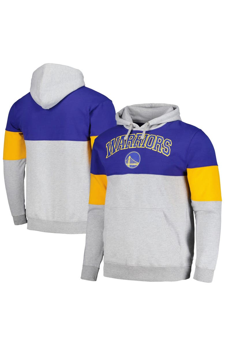 FANATICS Men's Fanatics Branded Royal Golden State Warriors Contrast Pieced Pullover Hoodie, Alternate, color, 