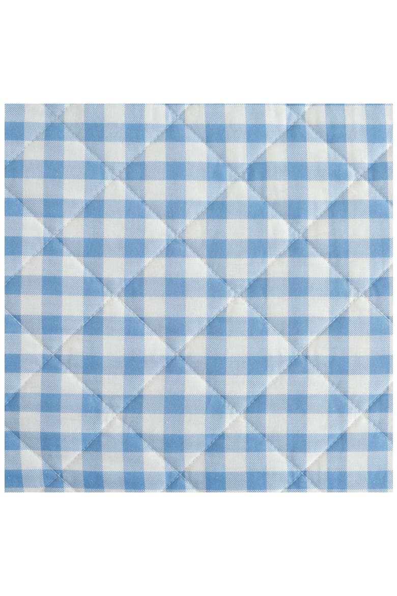 Olivia Gingham Cotton Percale Quilt Set, Alternate, color, BEDFORD BLUE