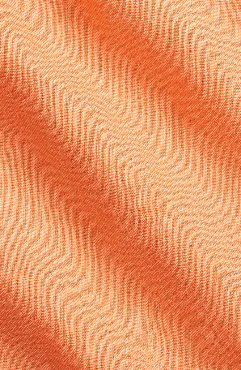Polo Ralph Lauren Classic Fit Solid Orange Linen Button-Down Shirt, Alternate, color, Poppy