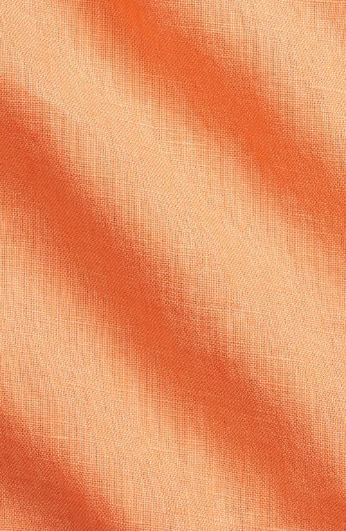 Polo Ralph Lauren Classic Fit Solid Orange Linen Button-down Shirt In Poppy