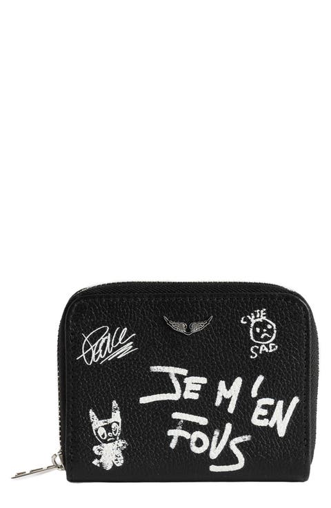 Mini ZV Arty Tag Leather Zip Around Wallet