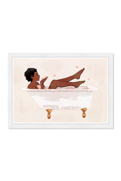 Bath Time Beige Framed Wall Art