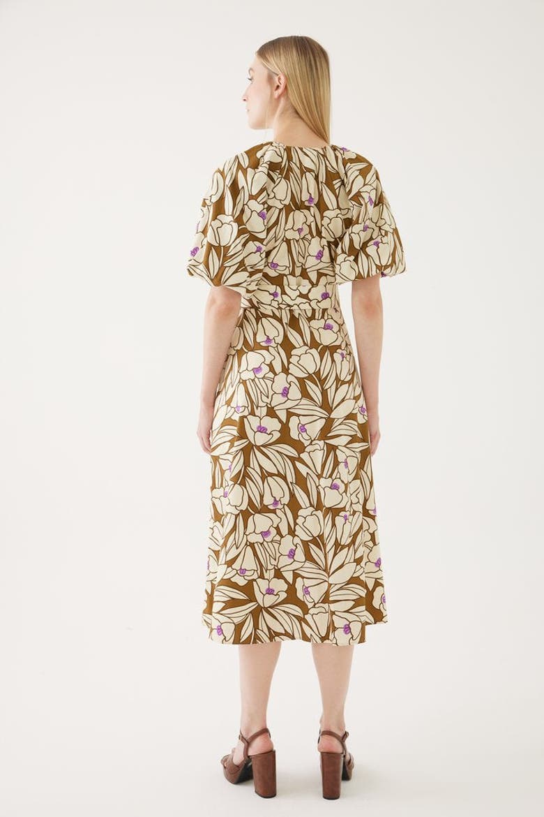 Bobo Midi Dress, Alternate, color, Brown