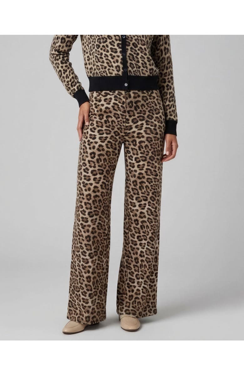 Lords of Harlech Leopard Womens Wool Wide-leg Pant, Alternate, color, Leopard Brown