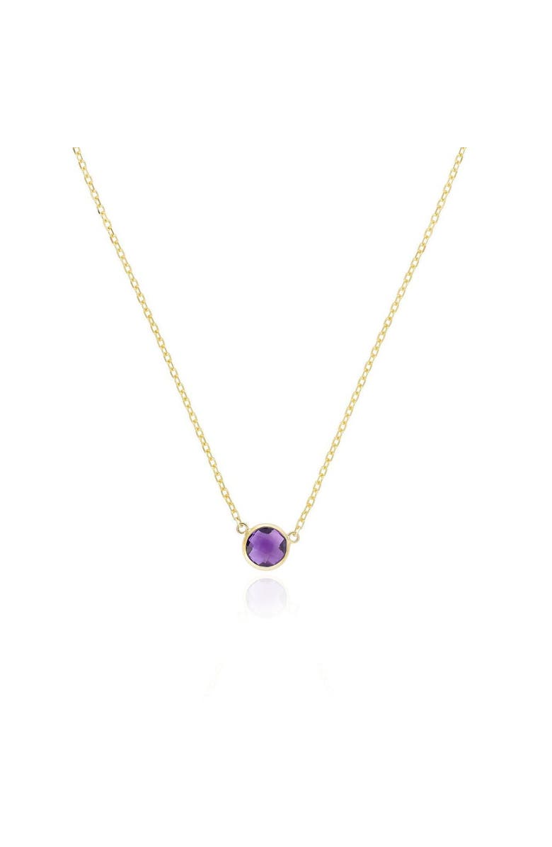 The Lovery Fine Jewelry Amethyst Single Bezel Necklace, Main, color, Amethyst