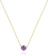 The Lovery Fine Jewelry Amethyst Single Bezel Necklace