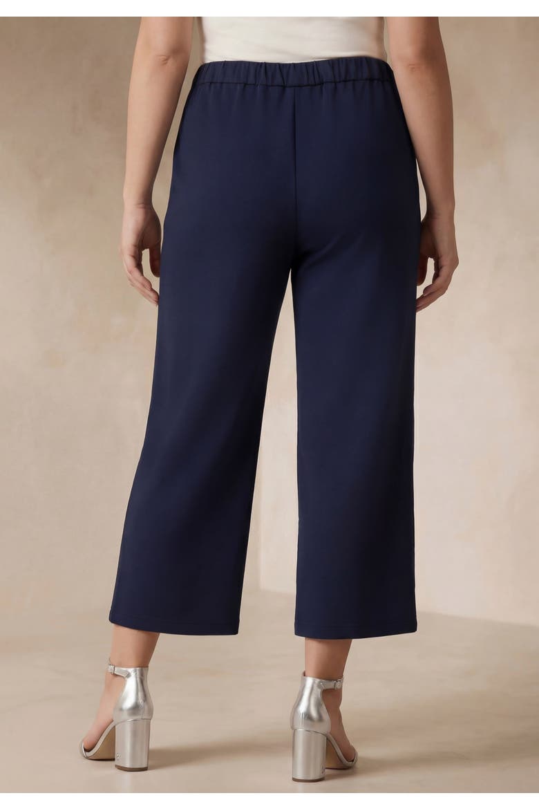 Perfectease Wide Leg Crop Pant, Alternate, color, NAVY
