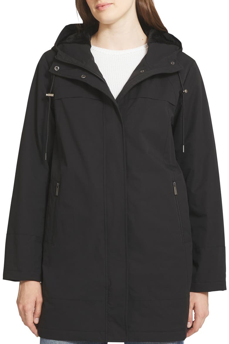 Rain Jacket with Micro Terry, Main, color, BLACK BEAUTY
