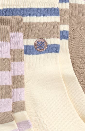 Sherbert Assorted 3-Pack Quarter Crew Socks