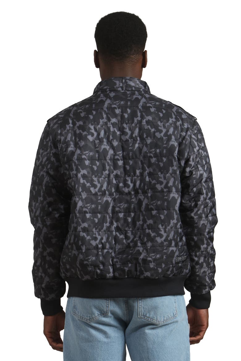 SoHo Quilted Jacket, Alternate, color, Black camo