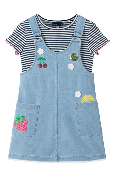 Kids' T-Shirt & Patchwork Denim Dress (Toddler & Little Kid)