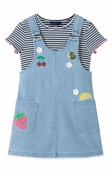 Andy & Evan Kids' T-Shirt & Patchwork Denim Dress