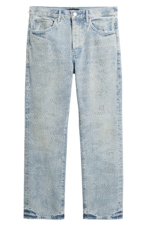 Purple Brand Sandstone Camo Hotfix Embellished Straight Leg Jeans In Blue