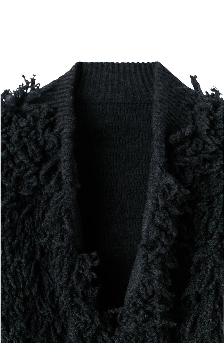 GOBI Mongolian Cashmere Loop-Stitch Cashmere Cardigan, Alternate, color, Charcoal