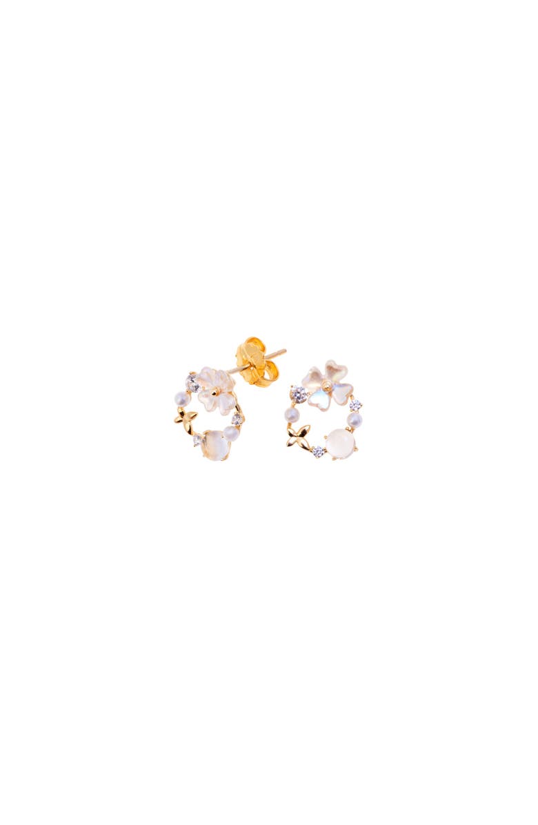 Arte Nova Jewellery Summer II Earrings, Main, color, Silver Gold Plated