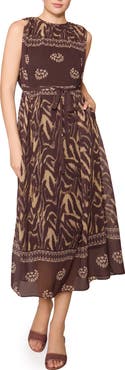 MELLODAY Mixed Print Sleeveless Woven Dress