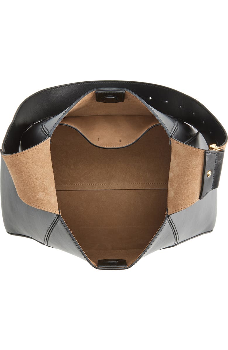 Jimmy Choo Diamond Leather Hobo, Alternate, color, Black/ Gold