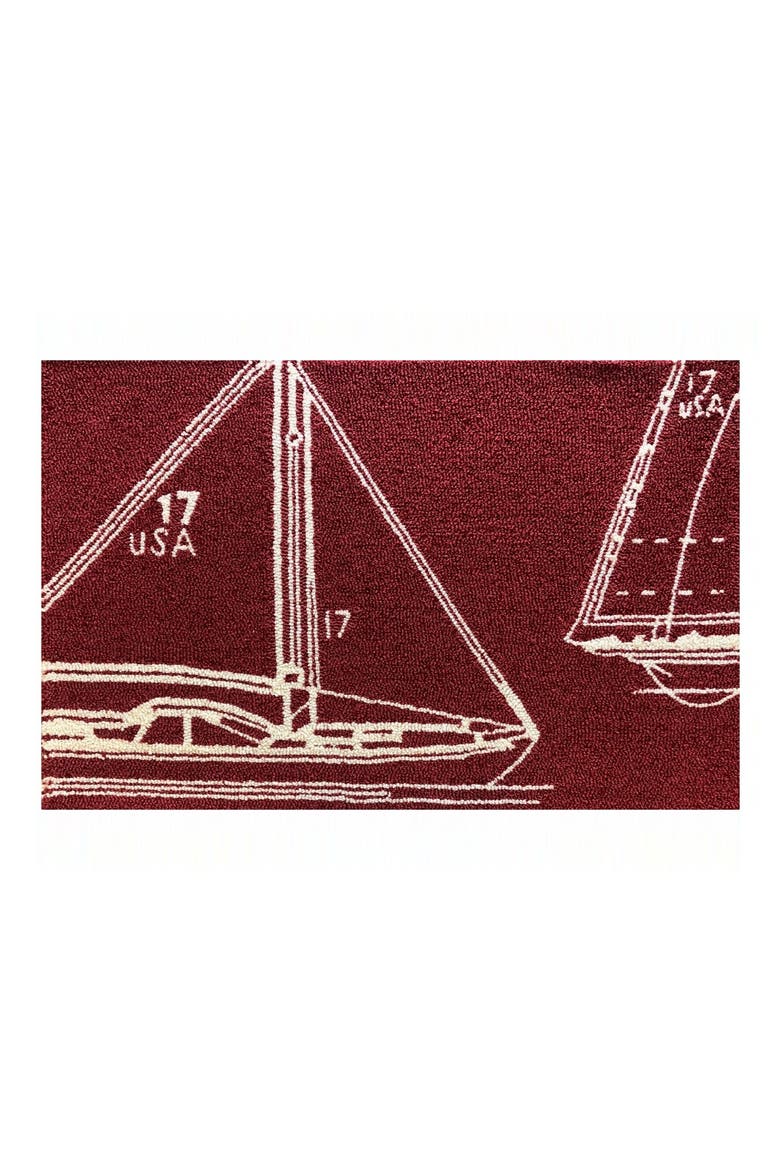 Sail Away Indoor/Outdoor Doormat, Main, color, RED/ WHITE