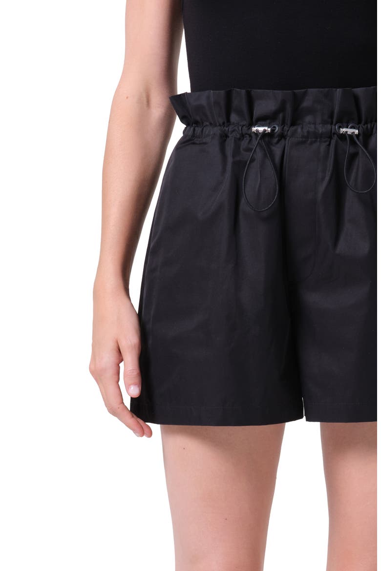 Lydia Toggle Waist Cotton Blend Shorts, Alternate, color, BLACK