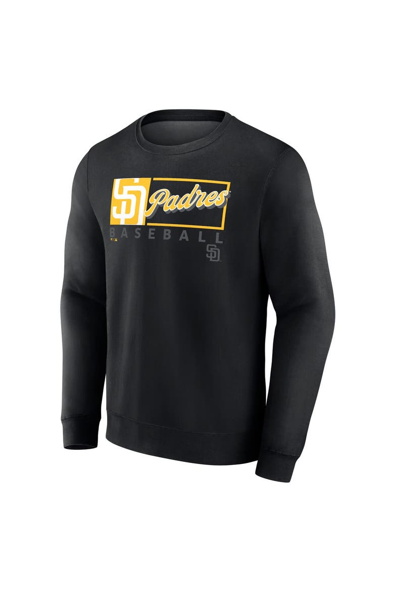 Men's Fanatics Black San Diego Padres Focus Fleece Pullover Sweatshirt, Alternate, color, Black